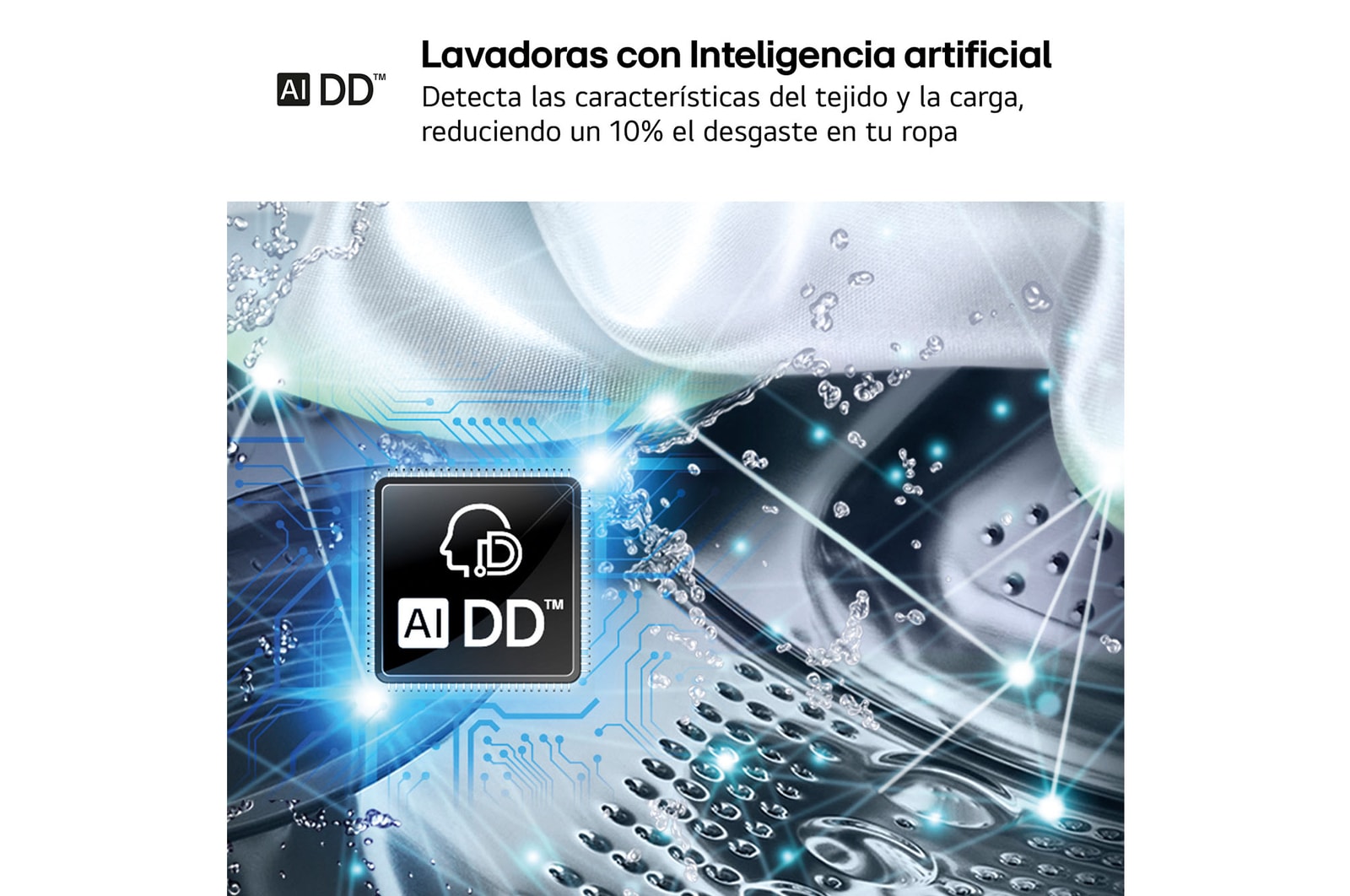 LG Lavadora eficiente 8kg, 1400rpm, A, con vapor, Serie 100, F4X1008NWH