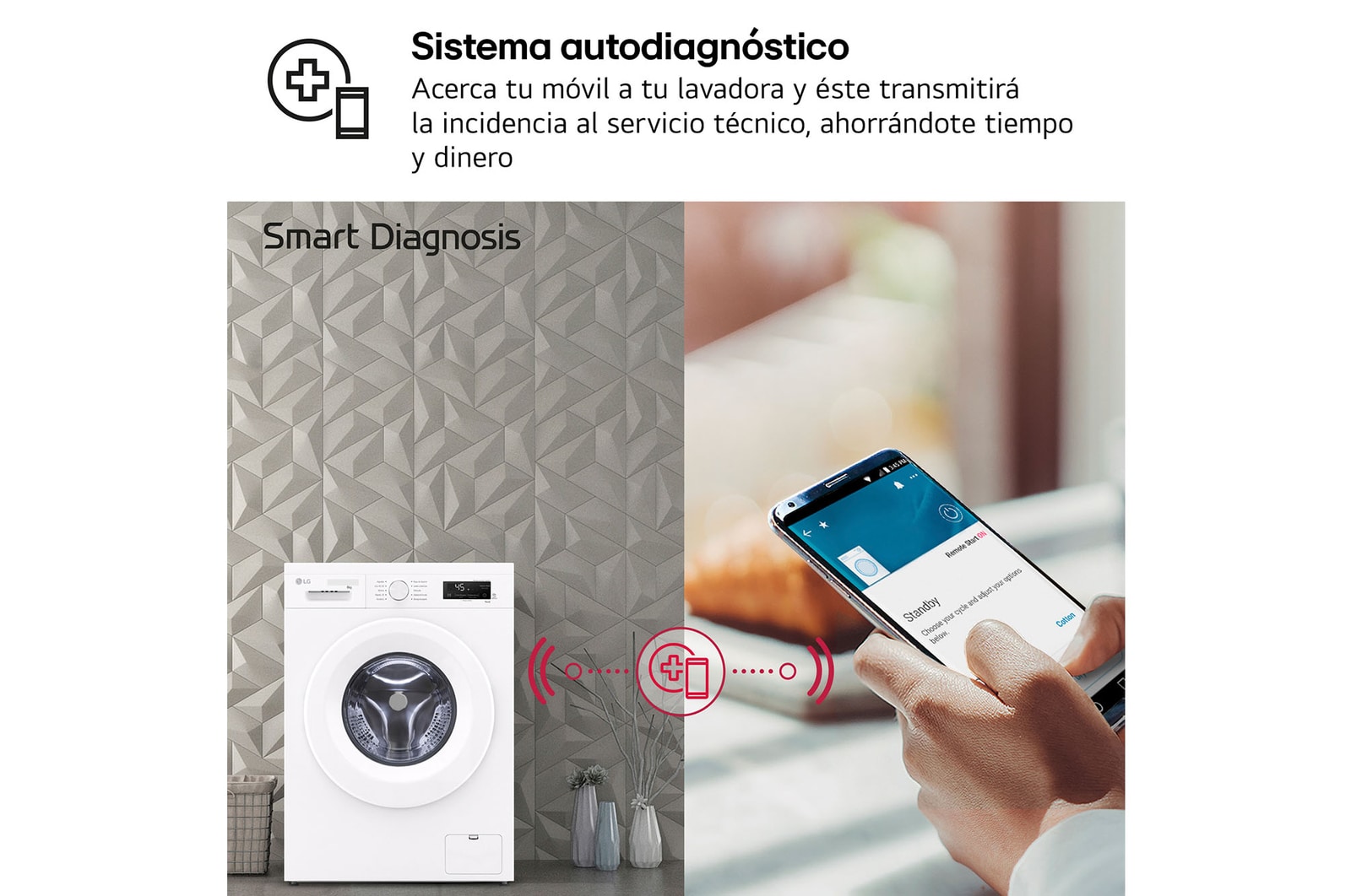 LG Lavadora eficiente 8kg, 1400rpm, A, con vapor, Serie 100, F4X1008NWH