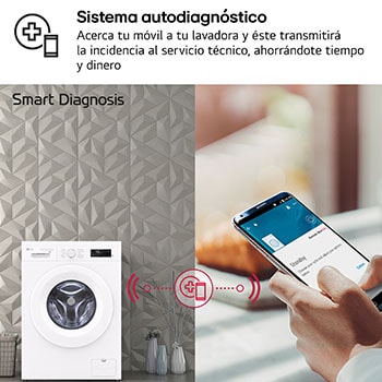 LG Lavadora eficiente 8kg, 1400rpm, A, con vapor, Serie 100, F4X1008NWH