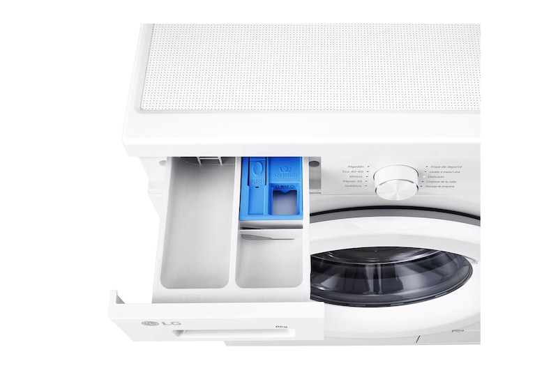 LG Lavadora eficiente 8kg, 1400rpm, A, con vapor, Serie 100, F4X1008NWH