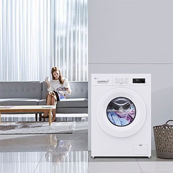 LG Lavadora eficiente 8kg, 1400rpm, A, con vapor, Serie 100, F4X1008NWH