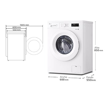 LG Lavadora eficiente 8kg, 1400rpm, A, con vapor, Serie 100, F4X1008NWH
