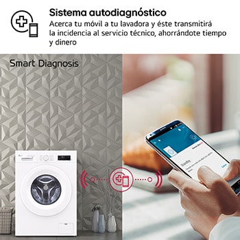 LG Lavadora eficiente 8kg, 1400rpm, A, con vapor, Serie 100, F4X1008NWH