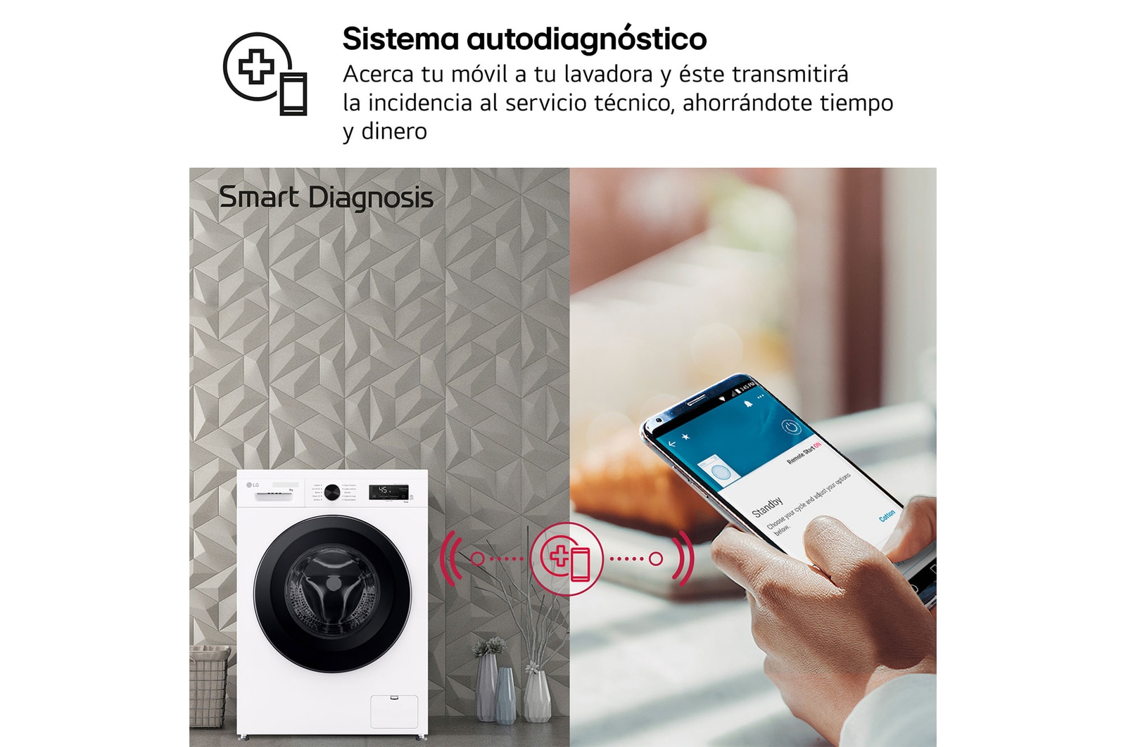 LG Lavadora eficiente 9kg, 1400rpm, A, con vapor, Serie 100, F4X1009NWK