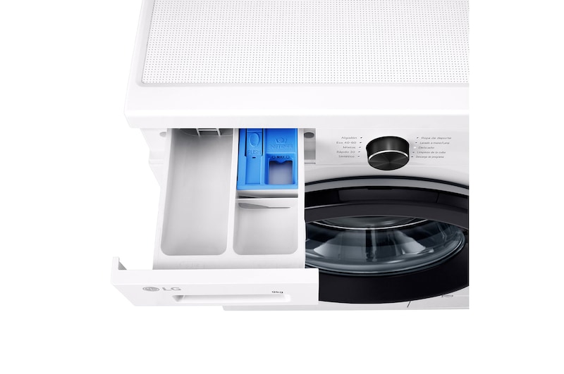 LG Lavadora eficiente 9kg, 1400rpm, A, con vapor, Serie 100, F4X1009NWK