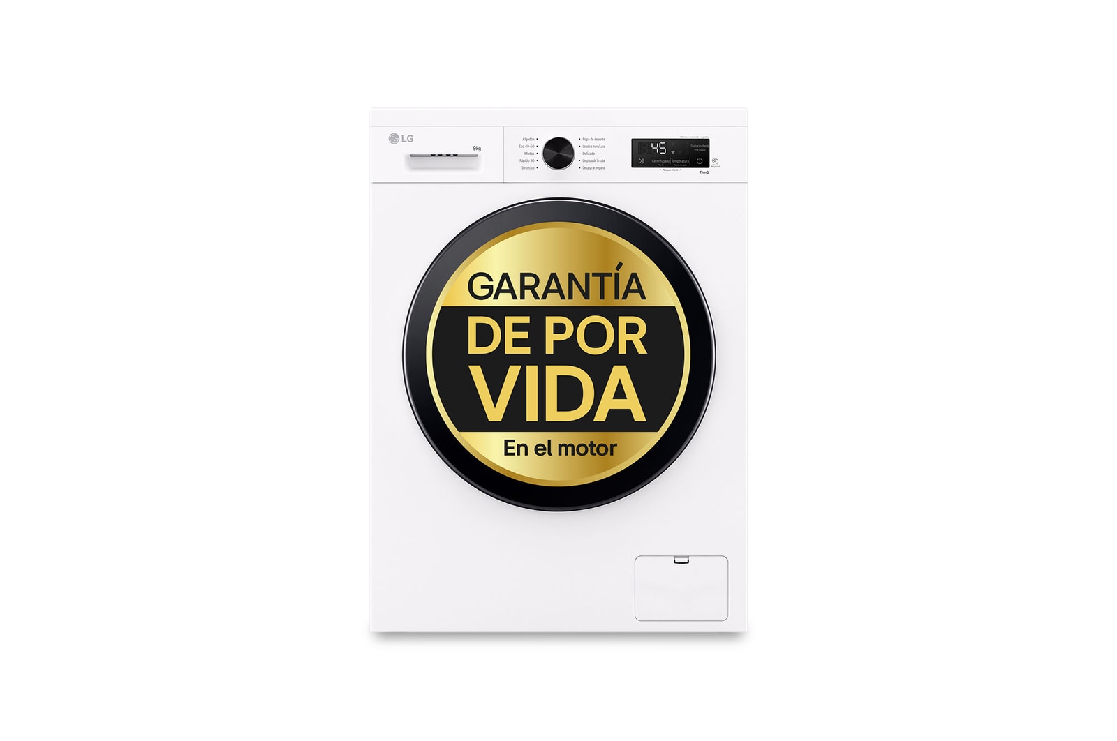 LG Lavadora eficiente 9kg, 1400rpm, A, con vapor, Serie 100, F4X1009NWK