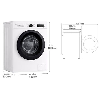 LG Lavadora eficiente 9kg, 1400rpm, A, con vapor, Serie 100, F4X1009NWK