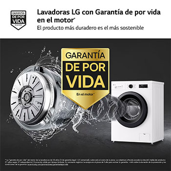 LG Lavadora eficiente 9kg, 1400rpm, A, con vapor, Serie 100, F4X1009NWK