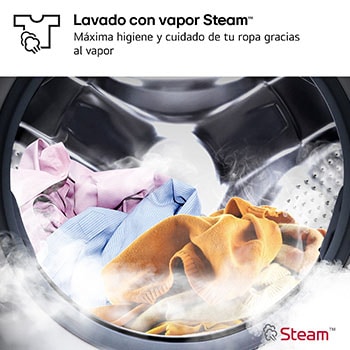 LG Lavadora eficiente 9kg, 1400rpm, A, con vapor, Serie 100, F4X1009NWK