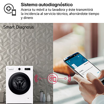 LG Lavadora eficiente 9kg, 1400rpm, A, con vapor, Serie 100, F4X1009NWK