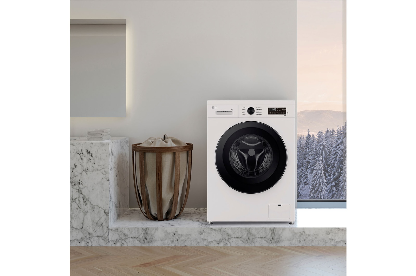 LG Lavadora eficiente 9kg, 1400rpm, A, con vapor, Serie 100, F4X1009NWK