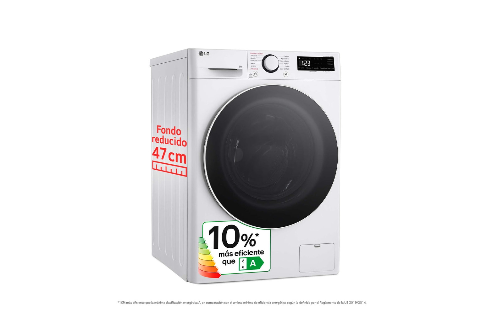 LG Lavadora inteligente AI Direct Drive,  Vapor,  9kg ,  1200rpm Un 10% más eficiente que A, Serie fondo especial 500, F2WR5S09A0W