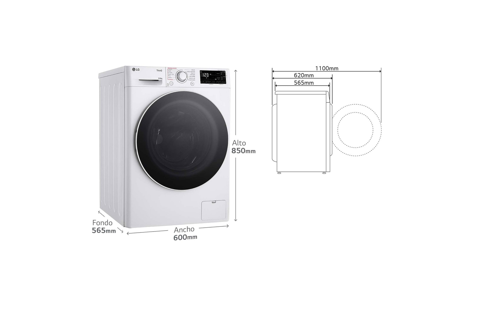 LG  9/6 kg Lavadora Secadora con Vapor Blanca AI DD™ A/D , F4DR5509A0W