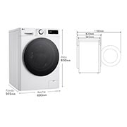 LG 9/6 kg y 1400 rpm Lavasecadora en Blanco, F4DR6009A1W