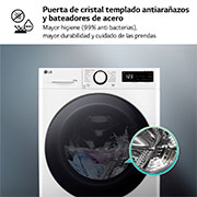 LG 9/6 kg y 1400 rpm Lavasecadora en Blanco, F4DR6009A1W