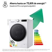 LG Lavasecadora inteligente AI Direct Drive TM, Turbowash 360º, 10/6kg, 1400rpm, Un 10% más eficiente que  A(lavado) /D(secado) Blanca, Serie 600, F4DR6010A0W