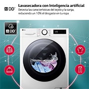 LG Lavasecadora inteligente AI Direct Drive TM, Turbowash 360º, 10/6kg, 1400rpm, Un 10% más eficiente que  A(lavado) /D(secado) Blanca, Serie 600, F4DR6010A0W