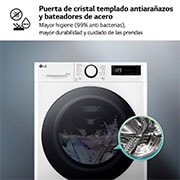 LG Lavasecadora inteligente AI Direct Drive TM, Turbowash 360º, 10/6kg, 1400rpm, Un 10% más eficiente que  A(lavado) /D(secado) Blanca, Serie 600, F4DR6010A0W