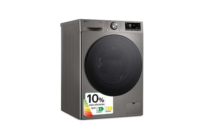 LG Lavasecadora inteligente AI Direct Drive™, Turbowash 360º, 9/6kg, 1400rpm, Un 10% más eficiente que  A(lavado) /D(secado), Inox, Serie 700, F4DR7009AGS