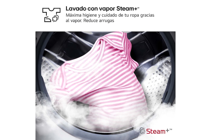LG Lavasecadora inteligente AI Direct Drive™, Turbowash 360º, 9/6kg, 1400rpm, Un 10% más eficiente que  A(lavado) /D(secado), Inox, Serie 700, F4DR7009AGS