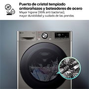 LG Lavasecadora inteligente AI Direct Drive™, Turbowash 360º, 9/6kg, 1400rpm, Un 10% más eficiente que  A(lavado) /D(secado), Inox, Serie 700, F4DR7009AGS