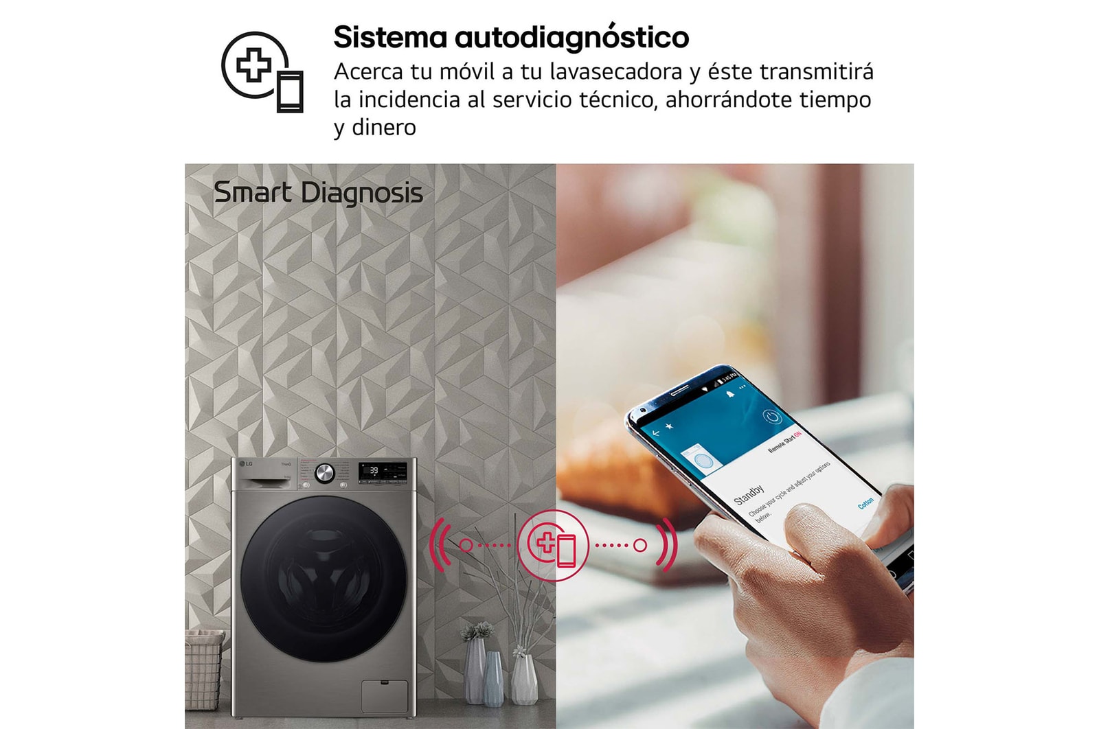 LG Lavasecadora inteligente AI Direct Drive™, Turbowash 360º, 9/6kg, 1400rpm, Un 10% más eficiente que A(lavado) /D(secado), Inox, Serie 700, F4DR7009AGS