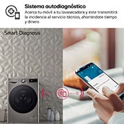 LG Lavasecadora inteligente AI Direct Drive™, Turbowash 360º, 9/6kg, 1400rpm, Un 10% más eficiente que  A(lavado) /D(secado), Inox, Serie 700, F4DR7009AGS