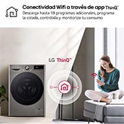 LG Lavasecadora inteligente AI Direct Drive™, Turbowash 360º, 9/6kg, 1400rpm, Un 10% más eficiente que  A(lavado) /D(secado), Inox, Serie 700, F4DR7009AGS