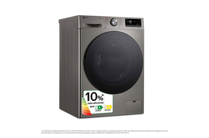 LG Lavasecadora inteligente AI Direct Drive TM, Turbowash 360º, 11/6kg, 1400rpm,  Un 10% más eficiente que  A(lavado) /D(secado) Inox antihuellas, Serie 700, F4DR7011AGS