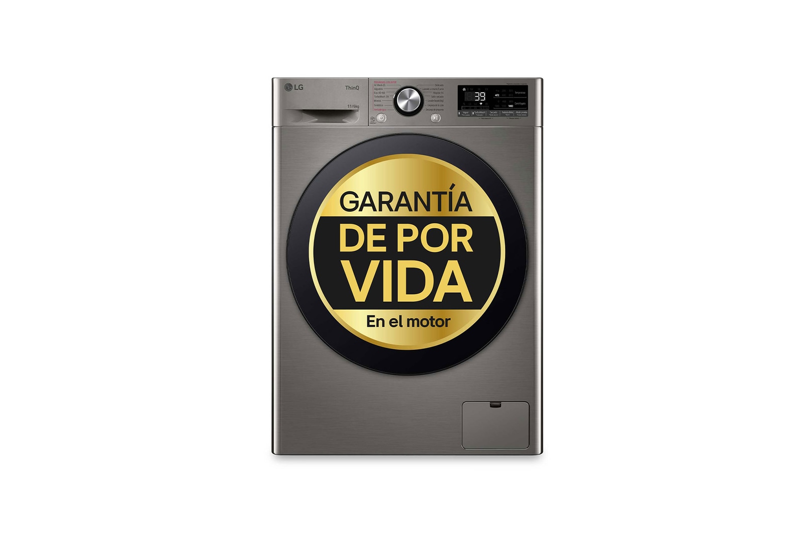 LG Lavasecadora inteligente AI Direct Drive TM, Turbowash 360º, 11/6kg, 1400rpm,  Un 10% más eficiente que  A(lavado) /D(secado) Inox antihuellas, Serie 700, F4DR7011AGS