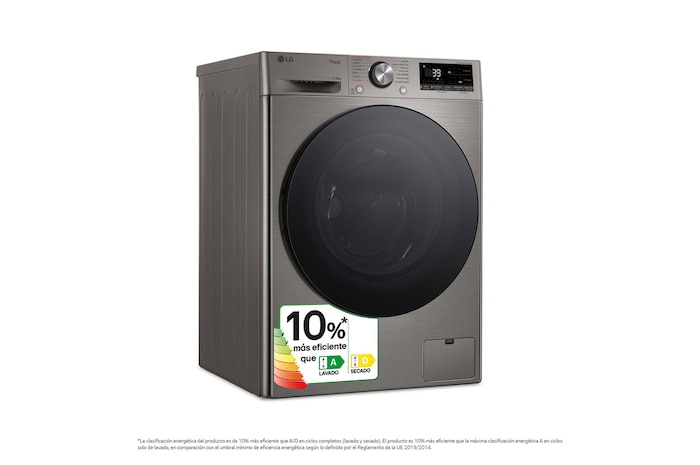 LG Lavasecadora inteligente AI Direct Drive TM, Turbowash 360º, 11/6kg, 1400rpm,  Un 10% más eficiente que  A(lavado) /D(secado) Inox antihuellas, Serie 700, F4DR7011AGS