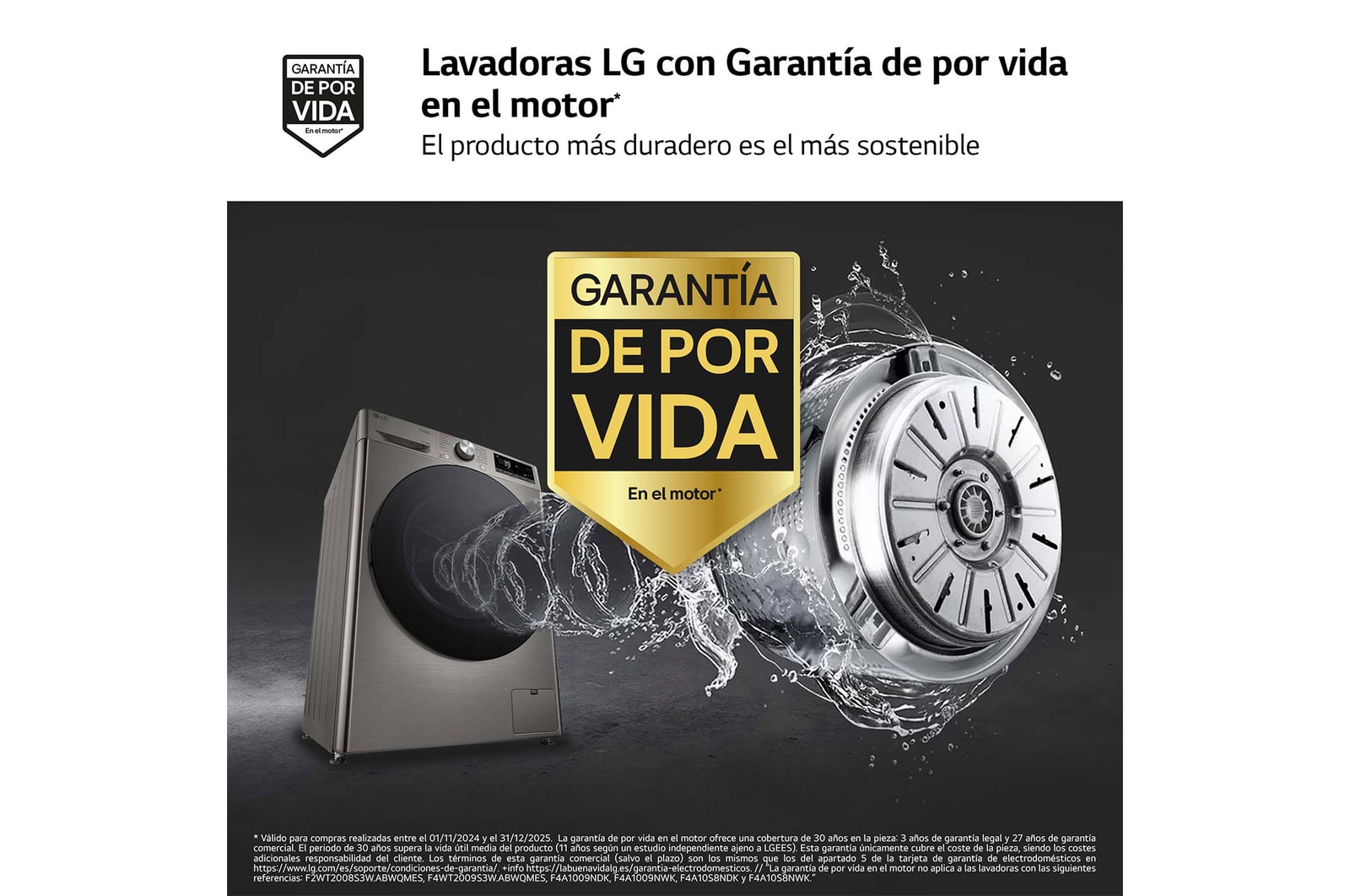 LG Lavasecadora inteligente AI Direct Drive TM, Turbowash 360º, 11/6kg, 1400rpm,  Un 10% más eficiente que  A(lavado) /D(secado) Inox antihuellas, Serie 700, F4DR7011AGS