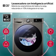 LG Lavasecadora inteligente AI Direct Drive TM, Turbowash 360º, 11/6kg, 1400rpm,  Un 10% más eficiente que  A(lavado) /D(secado) Inox antihuellas, Serie 700, F4DR7011AGS