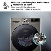LG Lavasecadora inteligente AI Direct Drive TM, Turbowash 360º, 11/6kg, 1400rpm,  Un 10% más eficiente que  A(lavado) /D(secado) Inox antihuellas, Serie 700, F4DR7011AGS