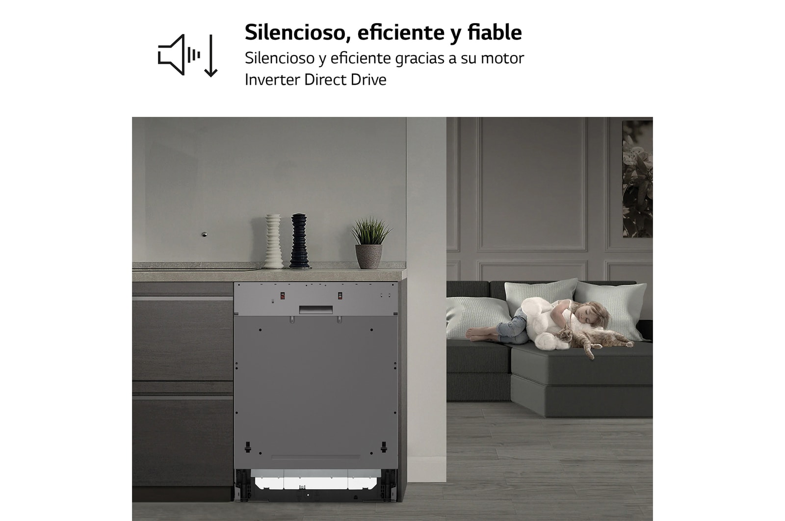interior shot featuring lg dishwasher