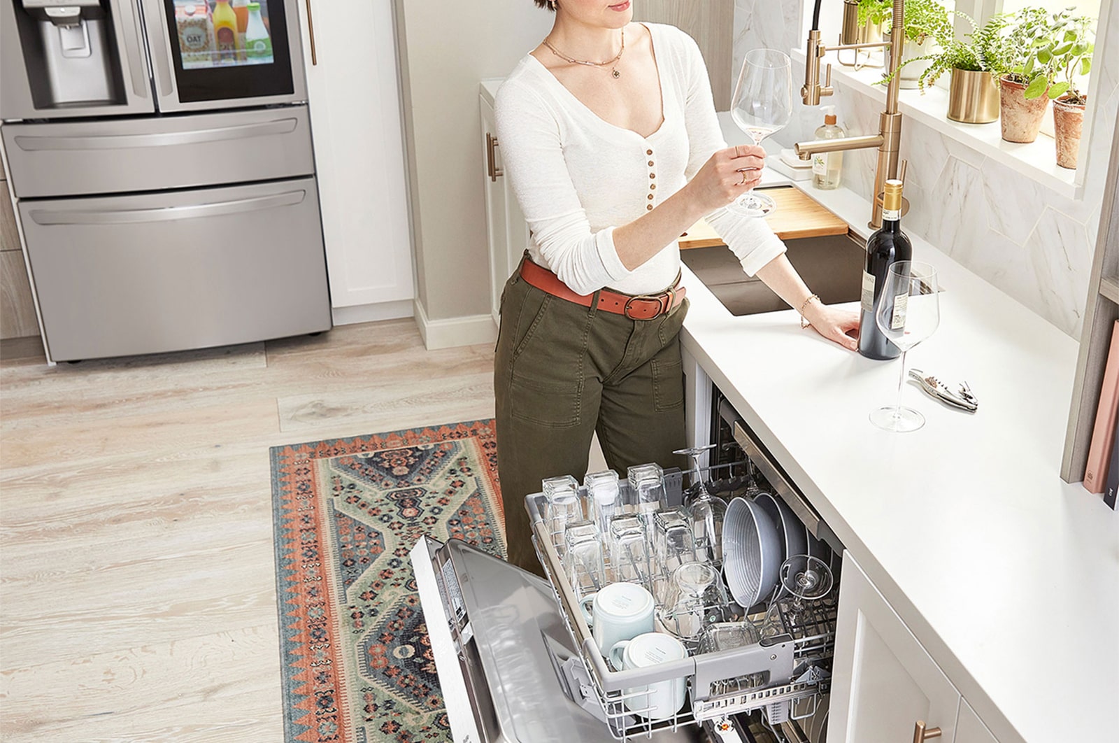 LG Lavavajillas LG QuadWashTM, Blanco , D, DF243FW.ABWQEES