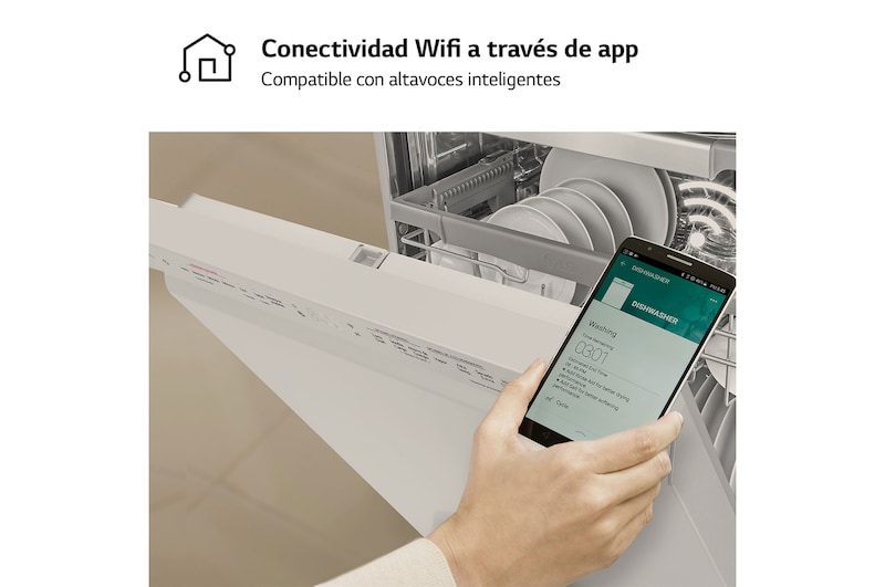 LG Lavavajillas LG QuadWash™, con lavado a  vapor, Blanco, D, DF243FWS