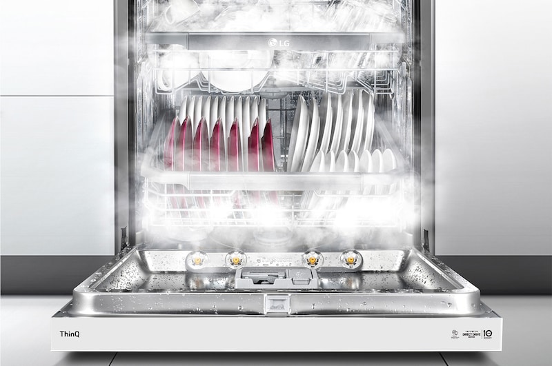 LG Lavavajillas LG QuadWash™, con lavado a  vapor, Blanco, D, DF243FWS