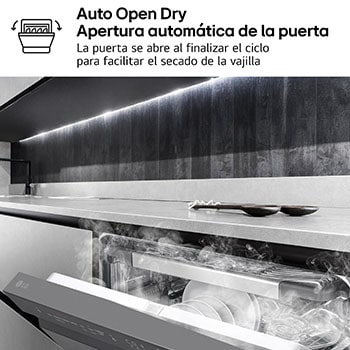 LG Outlet Lavavajillas LG QuadWashTM Steam, Acero negro grafito antihuellas, B, con lavado a vapor y tercera bandeja, DF365FMS.OUTLET