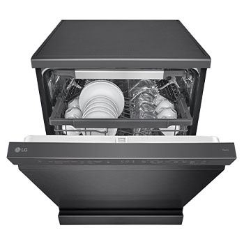 LG Outlet Lavavajillas LG QuadWashTM Steam, Acero negro grafito antihuellas, B, con lavado a vapor y tercera bandeja, DF365FMS.OUTLET