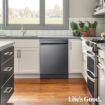 LG Outlet Lavavajillas LG QuadWashTM Steam, Acero negro grafito antihuellas, B, con lavado a vapor y tercera bandeja, DF365FMS.OUTLET