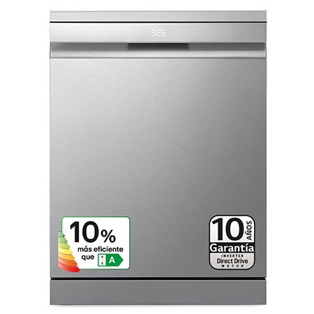 Outlet Lavavajillas LG QuadWashᵀᴹ Steam, Inox antihuellas, Un 10% más eficiente que A, con lavado a vapor y tercera bandeja - DF587HVS.OBSEXC