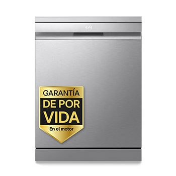 Vista frontal de Lavavajillas LG QuadWashᵀᴹ Steam, Inox antihuellas, Un 10% más eficiente que A, con lavado a vapor y tercera bandeja DF587HVS