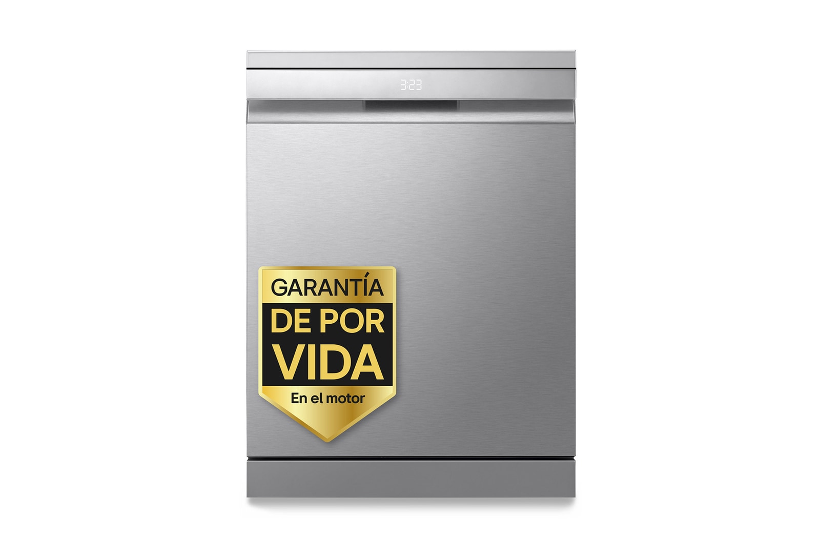 Vista frontal de Lavavajillas LG QuadWashᵀᴹ Steam, Inox antihuellas, Un 10% más eficiente que A, con lavado a vapor y tercera bandeja DF587HVS