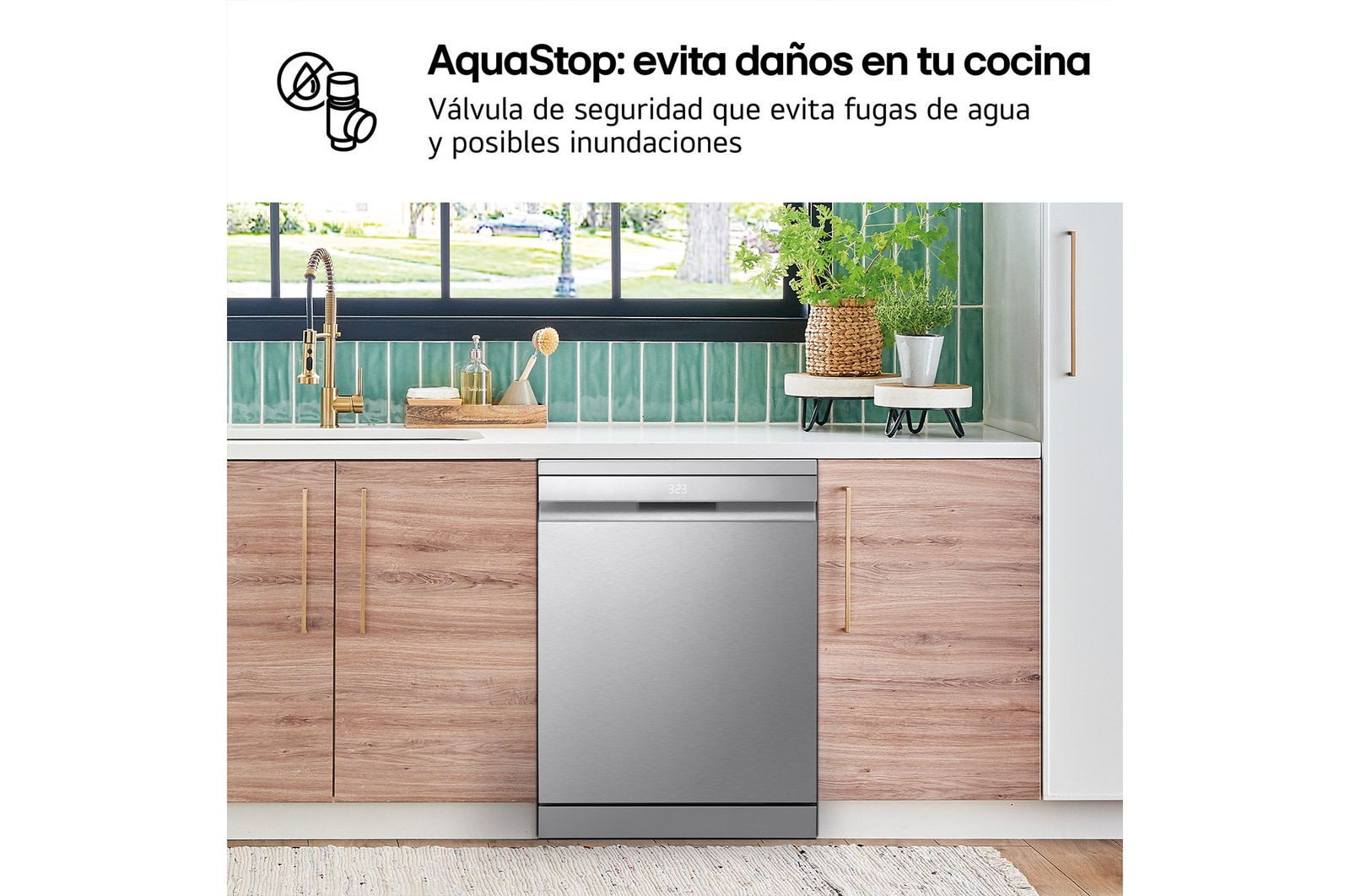 LG Lavavajillas LG QuadWashᵀᴹ Steam, Inox antihuellas, Un 10% más eficiente que A, con lavado a vapor y tercera bandeja, DF587HVS
