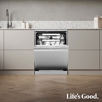 LG Lavavajillas LG QuadWashᵀᴹ Steam, Inox antihuellas, Un 10% más eficiente que A, con lavado a vapor y tercera bandeja, DF587HVS