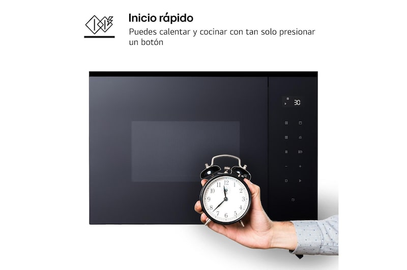 LG Microondas Grill Integración 25 L . 900W Interior de acero inoxidable, MGBZ2593F