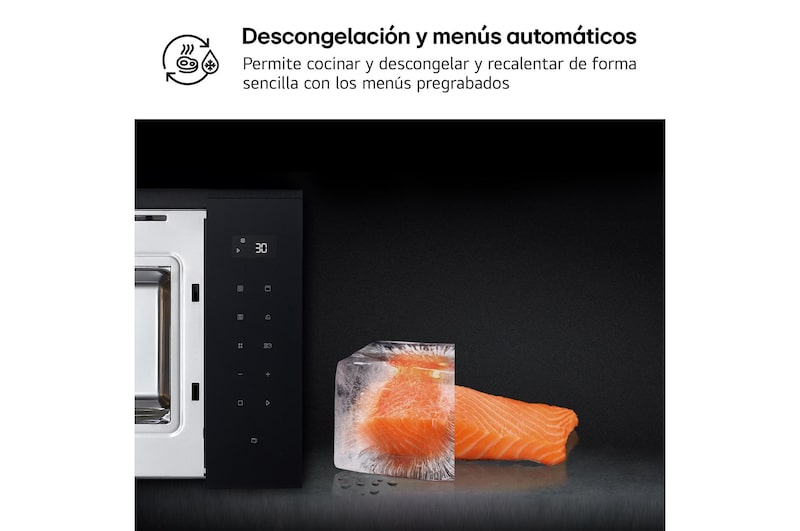 LG Microondas Grill Integración 25 L . 900W Interior de acero inoxidable, MGBZ2593F