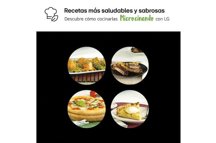 LG Microondas Grill 900W de 30l, Negro, MH7032JAS