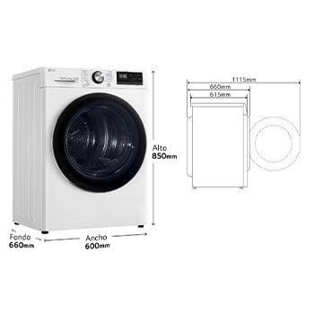 LG Secadora 8kg, C, con Bomba de calor Dual Inverter, Blanca, Serie 900, RC80V9AV2W